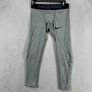 Nike Pro Dri-Fit Mens Compression‎ Legging Pants Small Grey Tight Fit Pull On